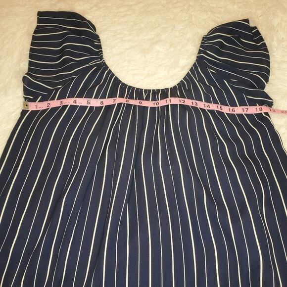 2/$30 Honey Punch Dark Blue Vertical White Stripe  Mini Dress Small - Picture 8 of 9